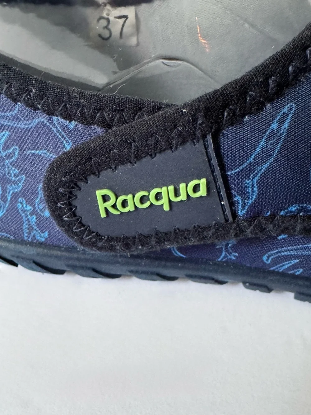 Racqua Water Shoes Kids Size 5.5 Blue Dinosaur Print Aqua Sock Swim Beach Pool